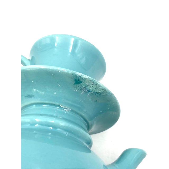 1980s Blue Tea Cups Stack Vase For Sale - Image 12 of 13