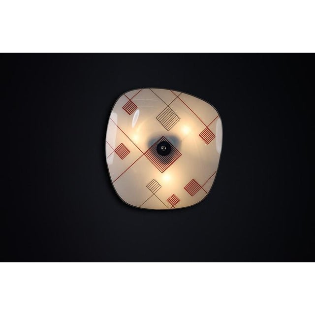 Mid-century glass hanging pendant lamp or wall light brussels world expo 1958 (no:30) this lighting is a stunning example...