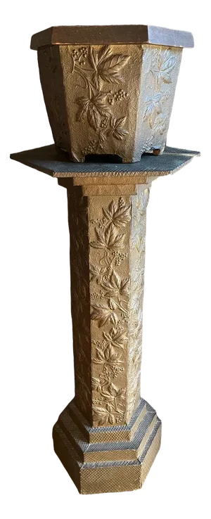 Column Cache Pot in Copper, Set of 2