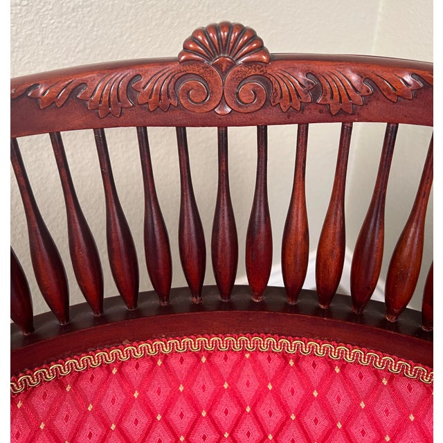 Hepplewhite Edwardian Mahogany Barrel Back Conversation Chair, Circa 1900 For Sale - Image 3 of 8