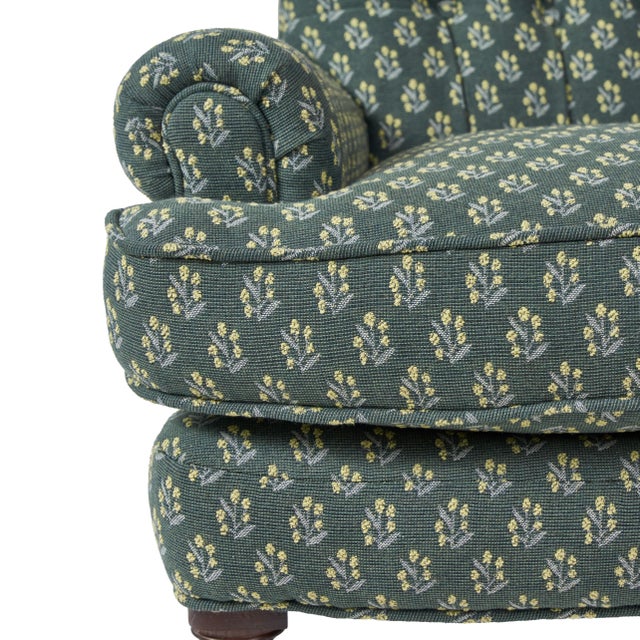 Late 20th Century Pair of Ferrick Mason Upholstered Tufted Club Chairs For Sale In Lexington, KY - Image 6 of 7