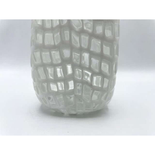 Murano Vase with Cigar-Shaped White Murrine Eyes by Tobia Scarpa for Venini, 2012 For Sale - Image 3 of 6