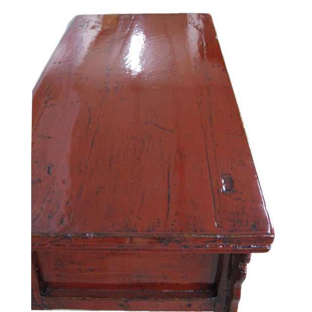 Small Red Antique Wine Console Table For Sale In Greensboro - Image 6 of 8