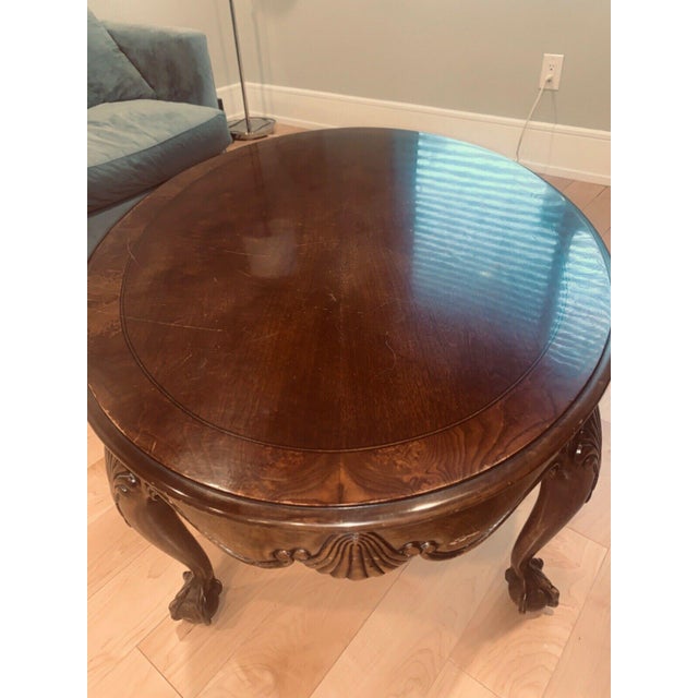 Chippendale Style Walnut Coffee Table With Ball and Claw Feet Chairish