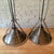 1940s 1940s Set of 3 Custom Industrial Gunmetal and Brushed Steel Pendant Lights For Sale - Image 5 of 9