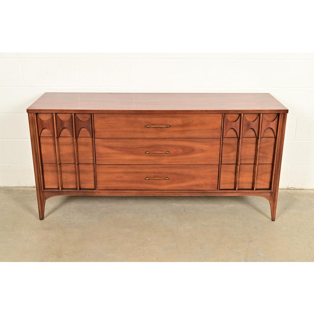 A gorgeous Mid-Century Modern triple dresser or credenza In the manner of Broyhill Brasilia By Kent Coffey, "Perspecta"...
