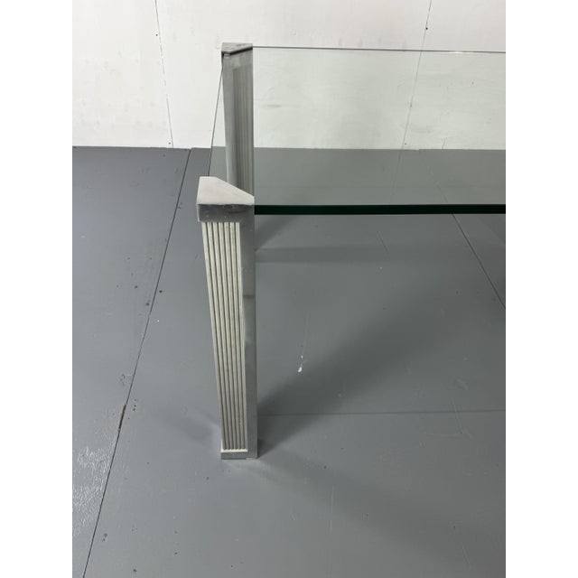 Rectangular Metal, Chrome, and Glass Dining Table from Peter Ghyczy, 1980s For Sale - Image 9 of 13