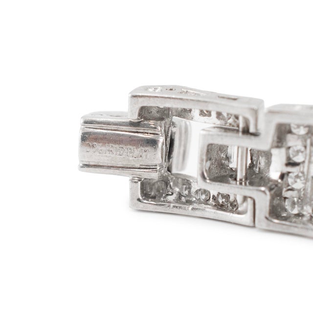 Platinum Ladies Vintage Antique Art Deco Blancpain 10mm 7.40ctw Diamond Manual Watch For Sale - Image 8 of 10