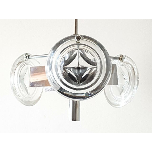 Vintage Space Age Ceiling Light in Glass and Chrome, 1970s For Sale - Image 3 of 8