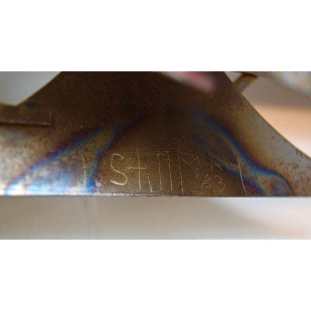 Mid 20th Century Mixed Metals Wall Sculpture of Racing Sailboats, 1983 For Sale - Image 5 of 6