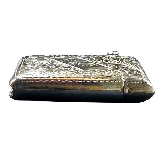 Antique English Sterling Silver Vesta Match Safe by Joseph Gloster Ltd, Birmingham 1927 For Sale - Image 4 of 12