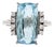 18k White Gold Aquamarine and Diamond Ring Vintage For Sale