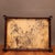 Wood Vintage Rosewood Bamboo-Form Frame & Marble Landscape Tea Tray For Sale - Image 7 of 9