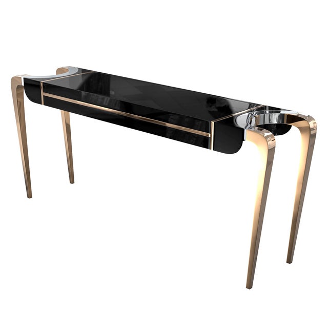 "Paradosso" Credenza With Stainless Steel and Bronze For Sale In Los Angeles - Image 6 of 7