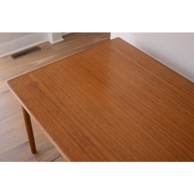 Kurt Ostervig Style Danish Teak Extendable Dining Table With Hidden Leaves For Sale In San Francisco - Image 6 of 13