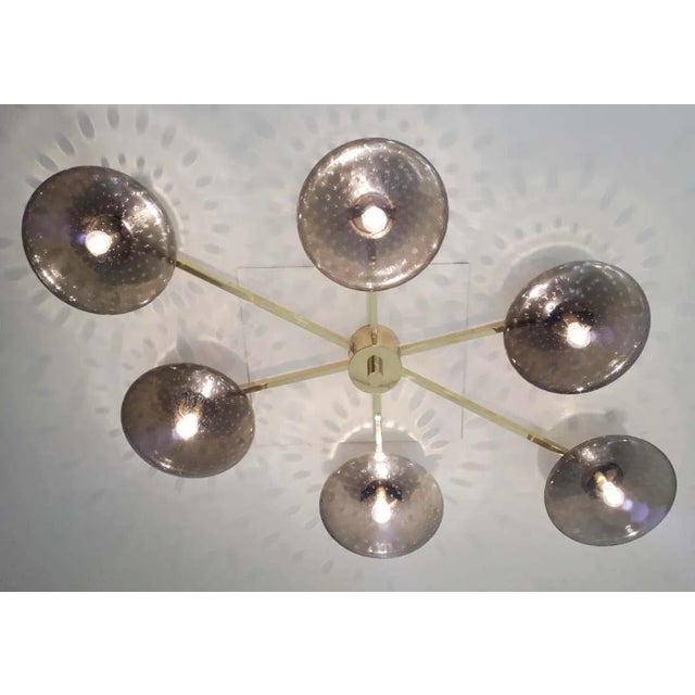 Not Yet Made - Made To Order Angelo Polished Brass Smoky Bubbles Glass Flush Mount by Fabio Ltd For Sale - Image 5 of 9