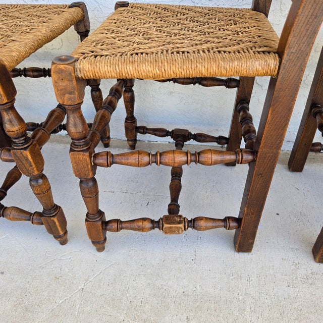Antique 1800s Provençal Dining Chairs With Rope Seats Set of 4 For Sale - Image 18 of 18