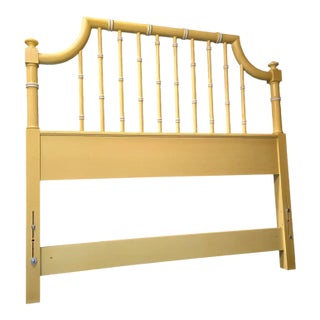 1970s Yellow Faux Bamboo Single Bed Frame For Sale