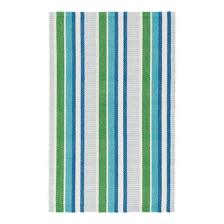 Dash & Albert by Annie Selke Always Greener Cobalt/Green Indoor/Outdoor Rug, 2' x 3' For Sale
