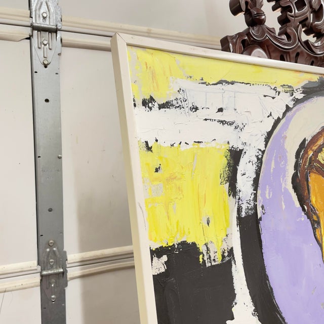 Textile Central European Original Oil Portrait of a Woman by Franz Thun For Sale - Image 7 of 9