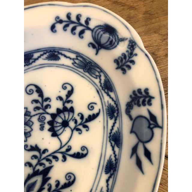 Vintage Austria Carlsbad Blue Onion Oval Serving Platter For Sale - Image 4 of 11