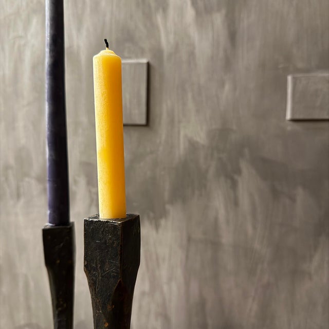 Mid 20th Century Pair of Iron Brutalist Candle Holders For Sale - Image 13 of 15