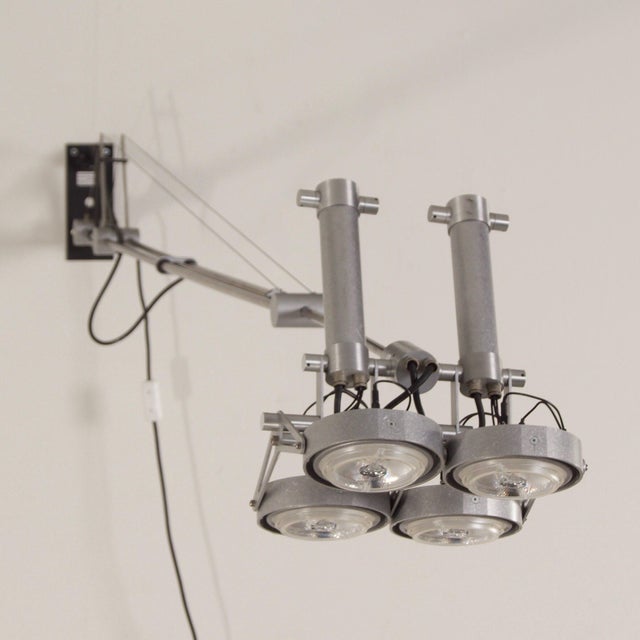 Unique combination of nomad xyz lamp arm with four ar111 led lamps by modular lighting instruments from ca. 1995. The...