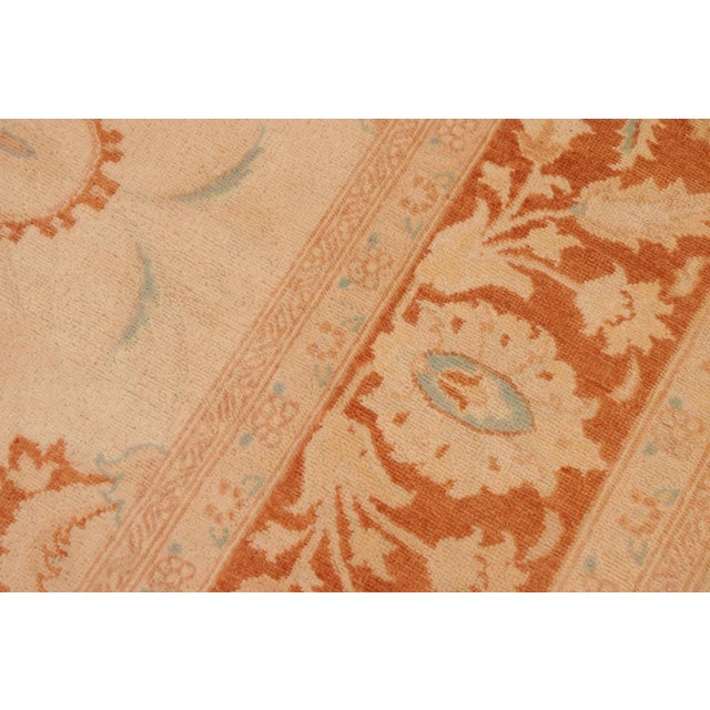 Textile Classic Ziegler Beige Orange Hand-Knotted Wool Rug - 8'1'' X 9'11'' For Sale - Image 7 of 7