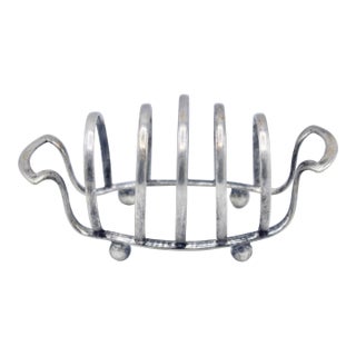Vintage English Silver Plate Toast Rack / Letter Holder For Sale