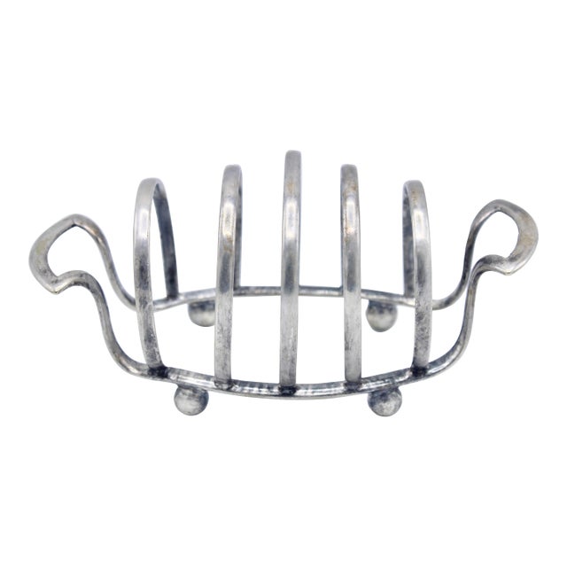 Vintage English Silver Plate Toast Rack / Letter Holder For Sale