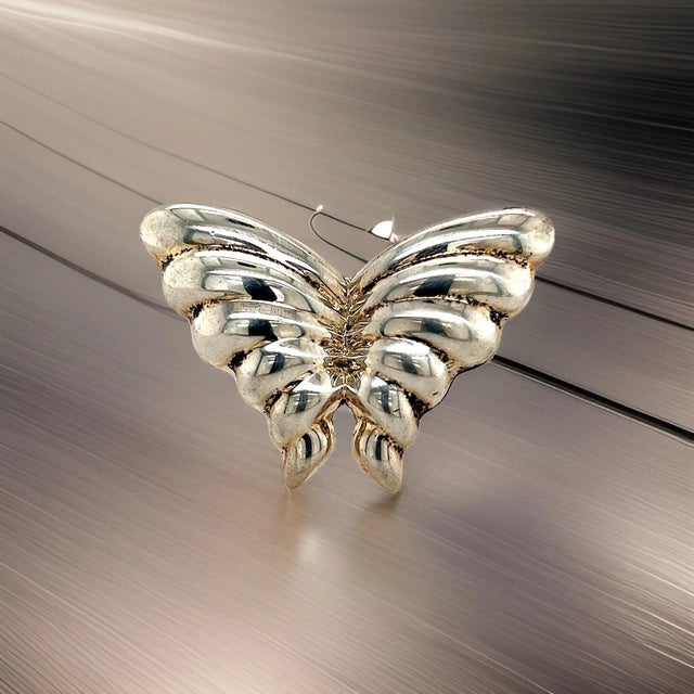 Authentic Tiffany & Co Estate Puffed Butterfly Brooch Pin Sterling Silver TIF516 DETAILS Style: Butterfly Brooch Weight:...