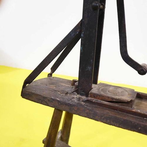Wood Wood and Metal Workbench with Lever and Spout For Sale - Image 7 of 9