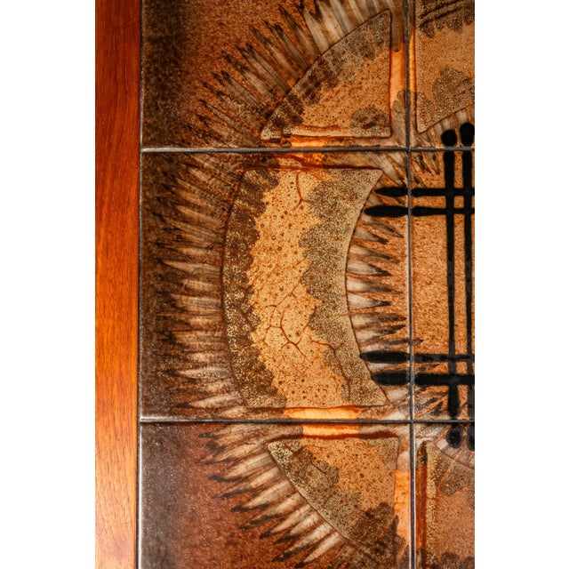 Danish Modern End Table - Accent Table in Teak W/ Ceramic Tile Mosaic Inlay by Johannes Andersen, Denmark, C. 1970's For Sale - Image 17 of 18