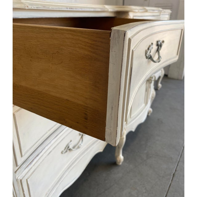 French Louis XV Style Provincial Sideboard, French Painted Buffet or Enfilade For Sale - Image 4 of 11