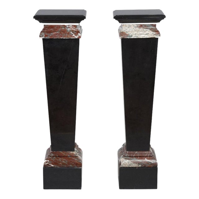 Black and Red 19th Century Pedestals, 1880, Set of 2 For Sale