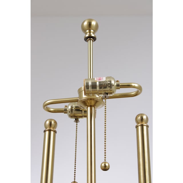 1980s Waterford Brass & Crystal 2 Light Desk Lamp For Sale - Image 15 of 17