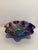 Fenton Cobalt Blue Marigold Carnival Glass Cherry Chain Scalloped Bowl For Sale - Image 6 of 11