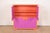 1980s Ettore Sottsass Style Postmodern Magenta and Orange Lacquered Cabinet For Sale - Image 5 of 12