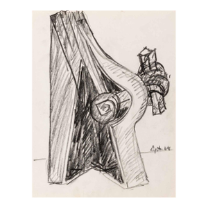 Seymour Lipton Sculpture Study Sketch, 1964