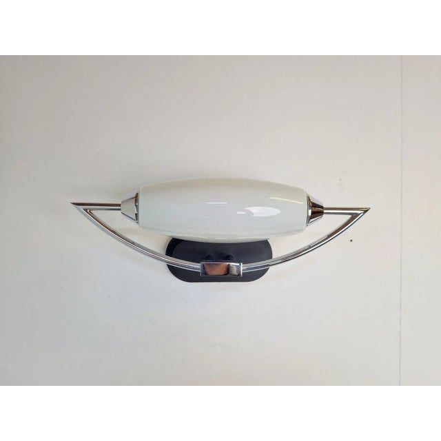 Black Vintage Bolero Wall Lamp in White Glass by Dieter Sieger for Peill & Putzler, Germany, 1970s For Sale - Image 8 of 12