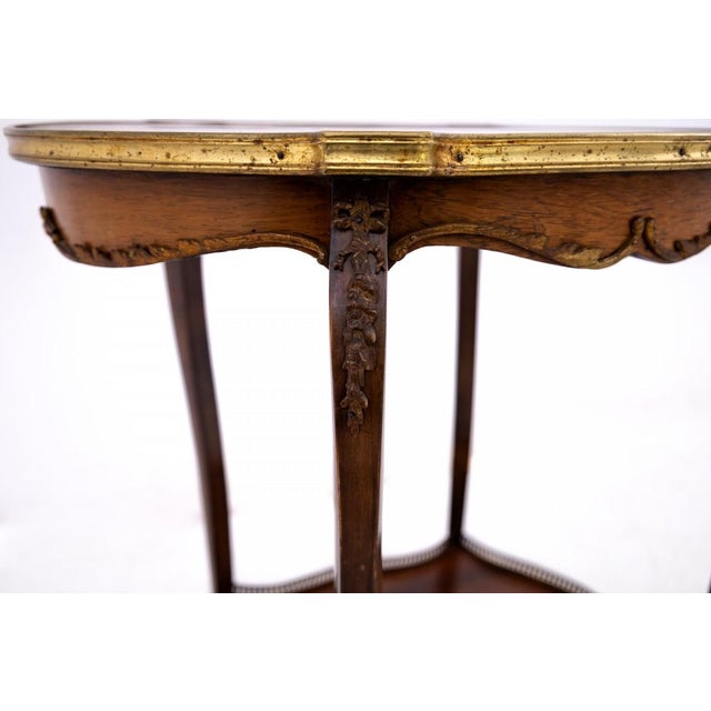 Northern European Side Table in Brass and Walnut For Sale - Image 6 of 11