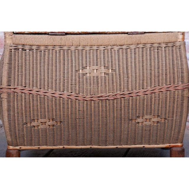 1940s Czech Art Deco Stool in Wood and Hemp, 1940s For Sale - Image 5 of 14