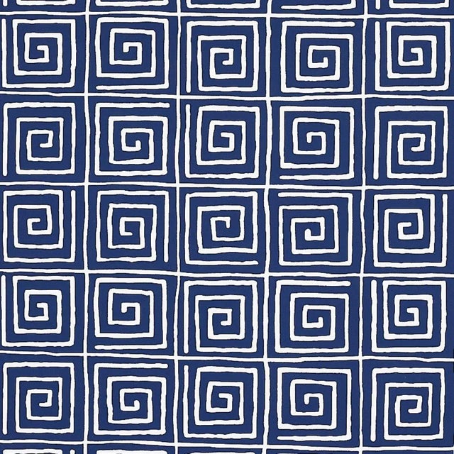 Schumacher Sample - Schumacher X Cristina Buckley Trousdale Wallpaper in Midnight Blue For Sale - Image 4 of 4