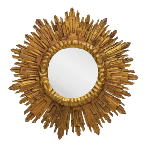 Large French Gilt Starburst or Sunburst Mirror (Diameter 27 1/2)
