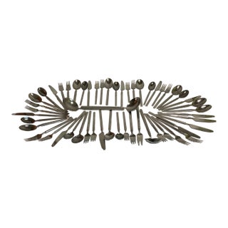 1950s Copenhagen Cutlery by Erik Herlow Iconic "Obelisk" Pattern - 54 Pieces For Sale