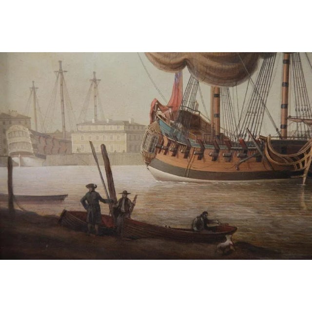 Ships in Harbor by Louis Dodd For Sale - Image 4 of 6