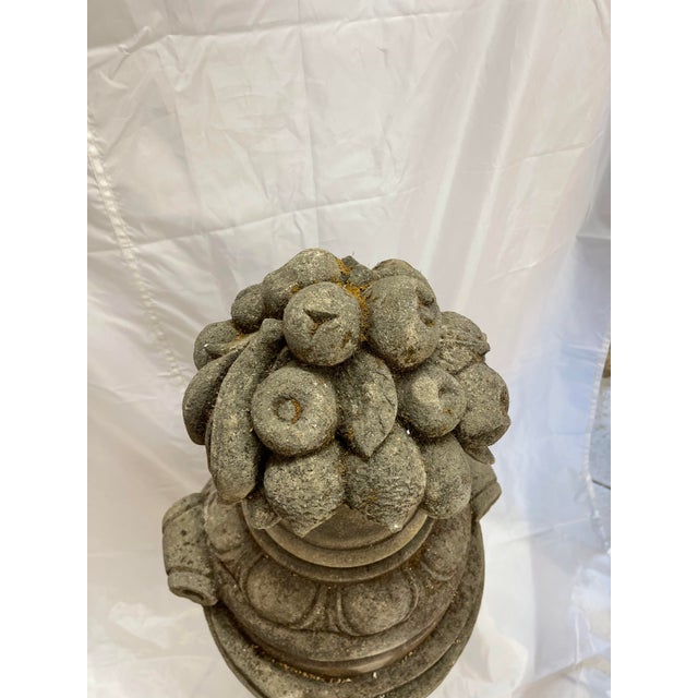 Italian Cornucopia Limestone Urn For Sale - Image 4 of 6