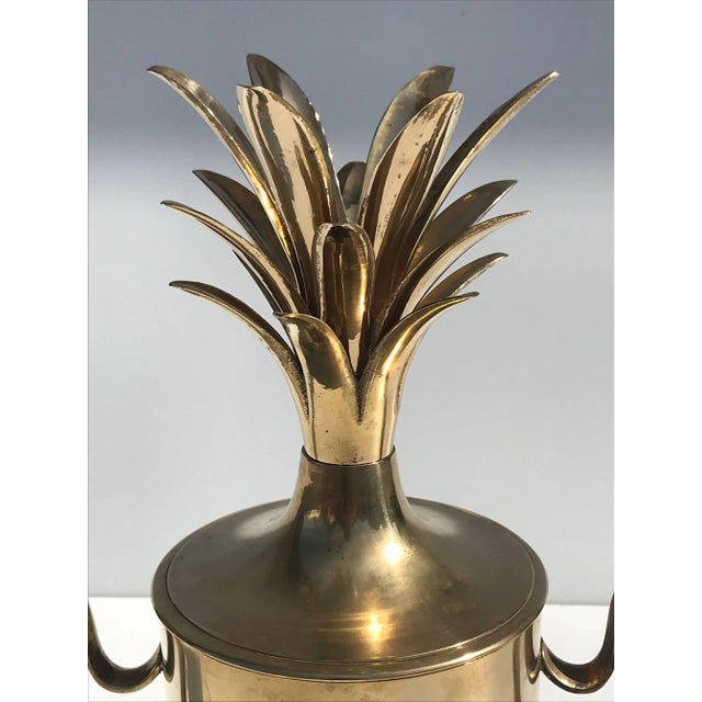 1970s Brass Pineapple Urn Beverage Cooler For Sale - Image 5 of 8