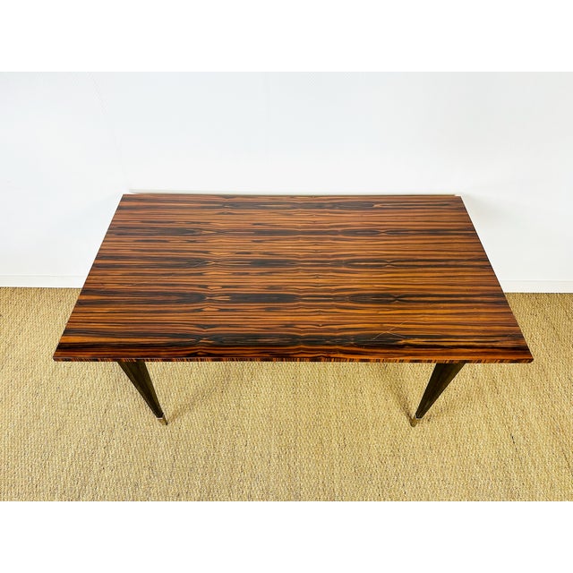 Art Deco Modernist Zebrawood Dining Table, France, 1950s For Sale - Image 4 of 18