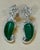 20 Ct Fine Emerald Cabochon & 4 Ct Rose Cut Diamond 18 Kt White Gold Earrings For Sale - Image 9 of 18